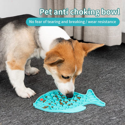 Silicone Fish Shaped Slow Feeder Bowl