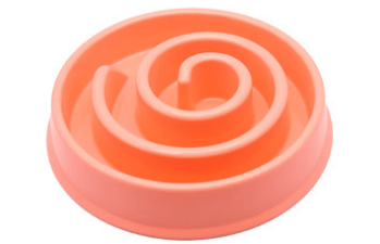 Spiral Print Slow Feeder Dog Bowl