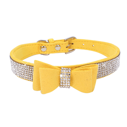 Rhinestone Bow Tie Dog Collar