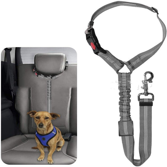 Pet Car Harness Rope Ring Dog Car Elastic Reflective Strap Leash