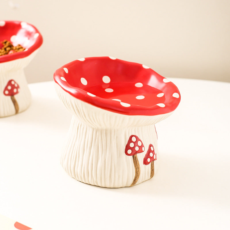 Creative Mushroom Modeling Tall Pet Bowl Cute Bowl