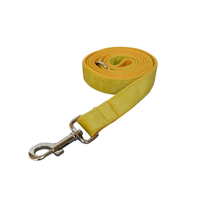 Yellow Fleece Pet Dog Collar Adjustable