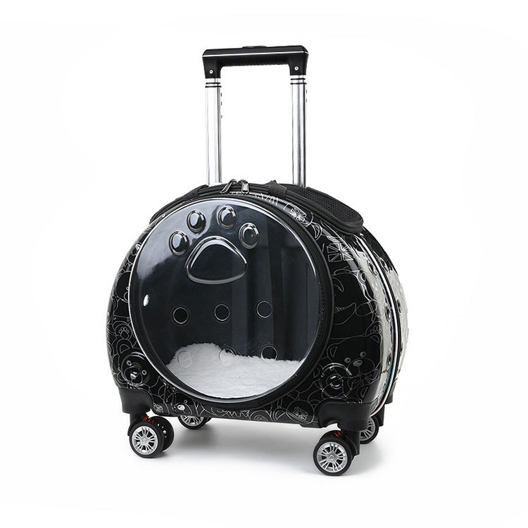 Small Pet Trolley Bag Portable Dog Diaper Bag Transparent
