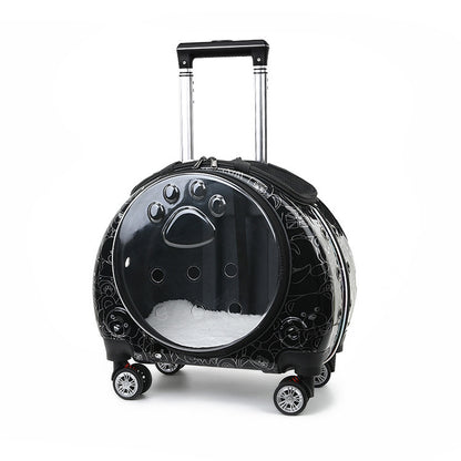 Small Pet Trolley Bag Portable Dog Diaper Bag Transparent