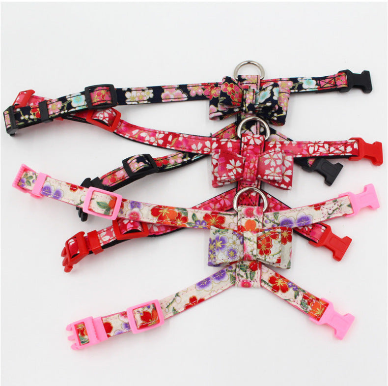 Zephyr Small Dog Print Bow Pet Harness