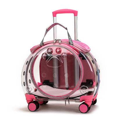 Small Pet Trolley Bag Portable Dog Diaper Bag Transparent