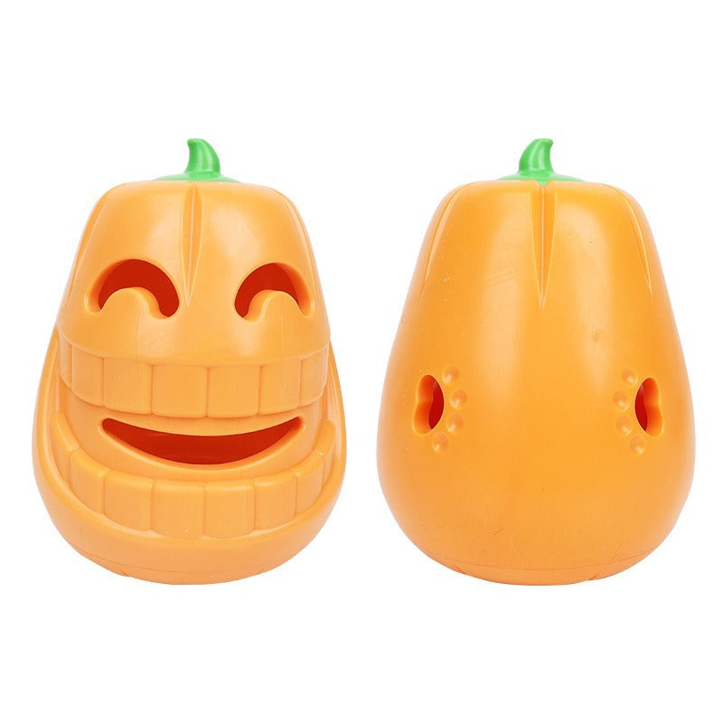 Interactive Dog Chew Toy Halloween Pumpkin Shaped Treat-Dispensing