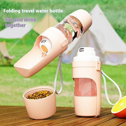 2 In 1 Travel Dog Water Bottle Pet Water Dispenser Feeder Drinking