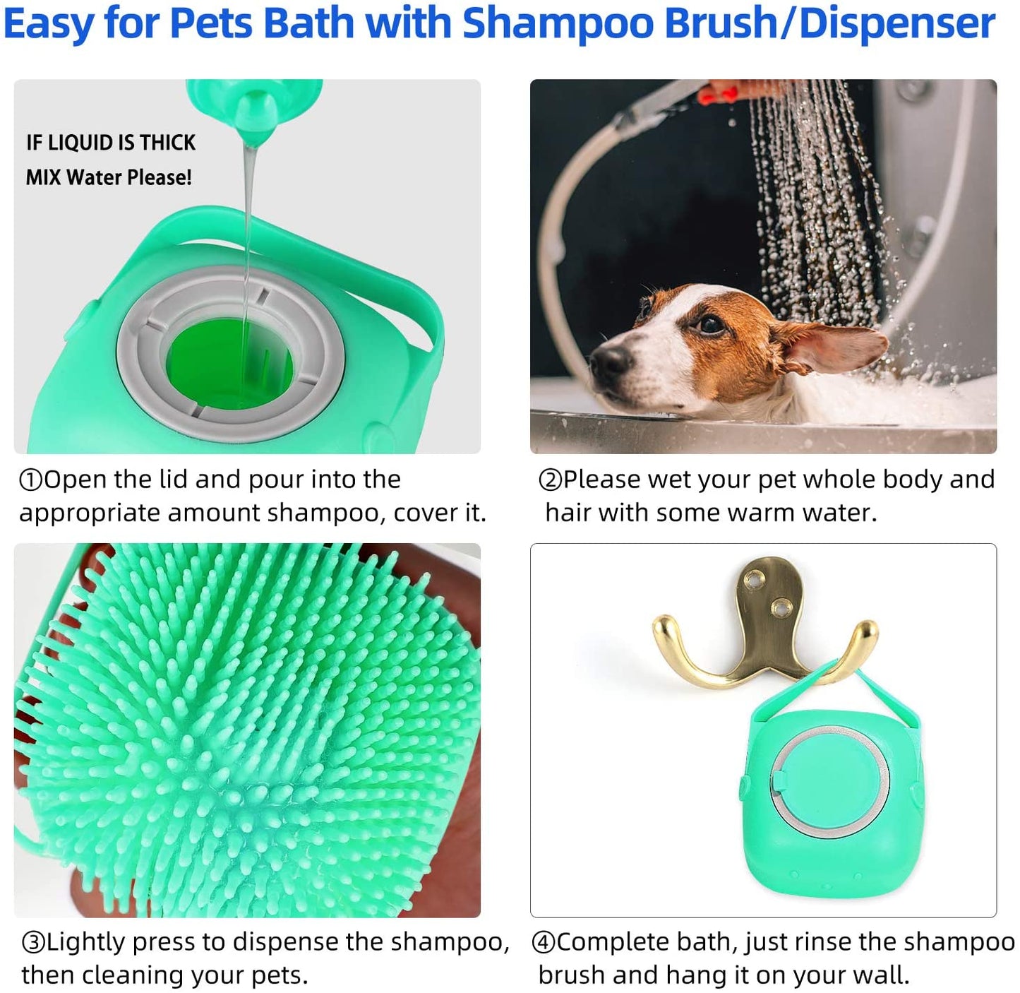 Pet Dog Shampoo Massager Brush Cat Massage Comb Grooming