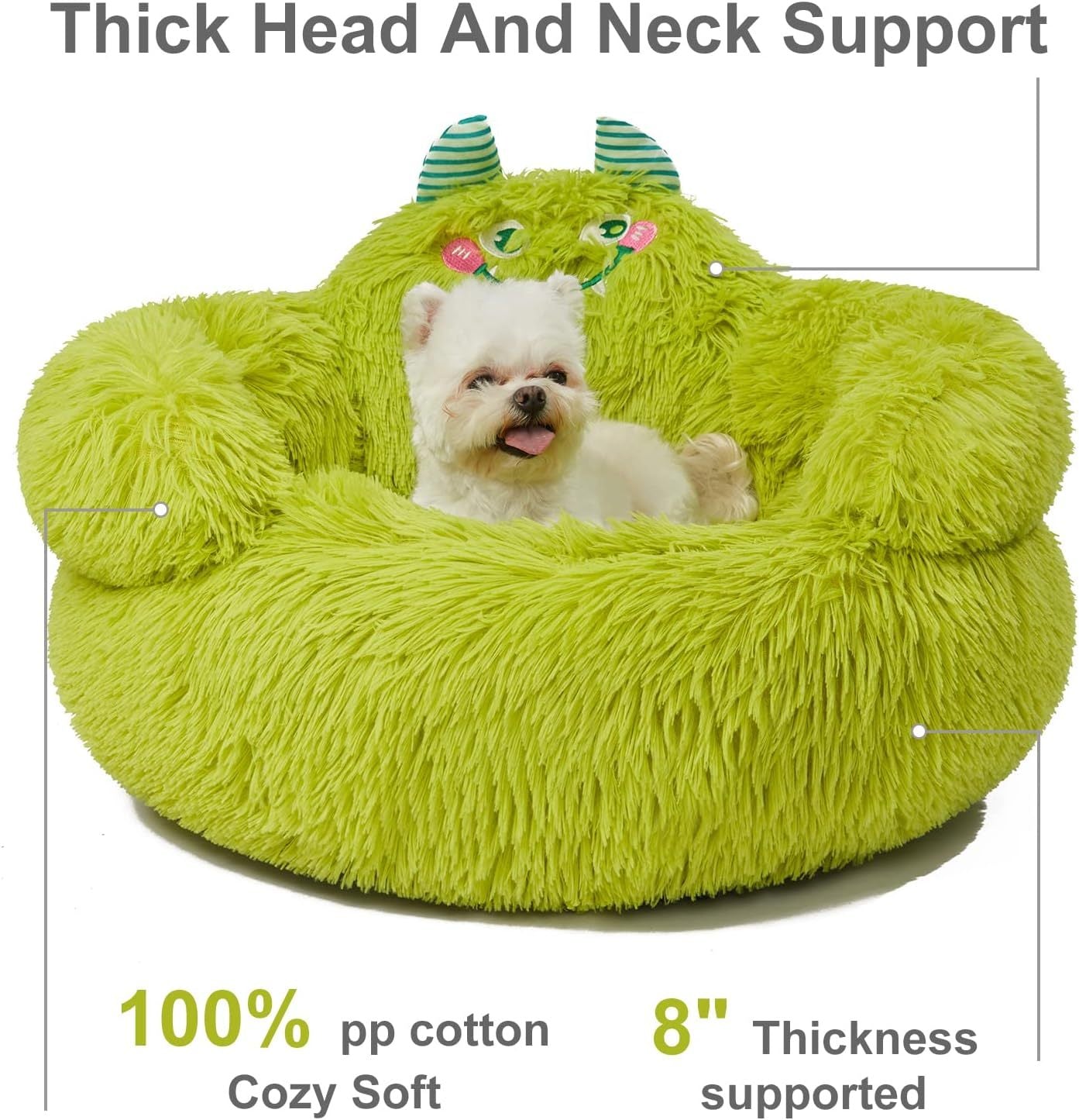 Cute Calming Dog And Cat Bed Indoor High Bolster Donut