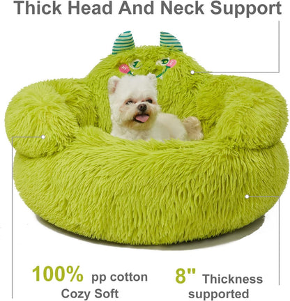 Cute Calming Dog And Cat Bed Indoor High Bolster Donut