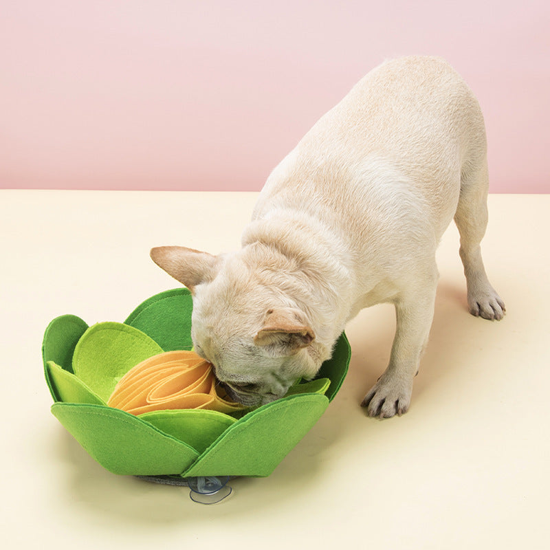 Household Pet Flower Sniffing Bowl Slow Food Training Puzzle