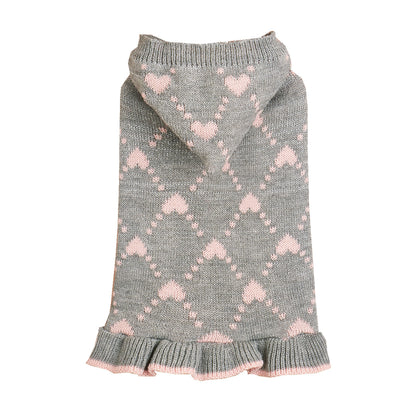 Small Dog Sweater Hoodies Dress Winter Knit Cute Clothing
