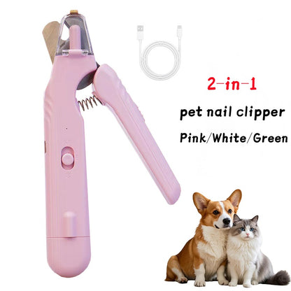 2 In 1 Pet Nail Clippers With Led Light Dog Cat Special