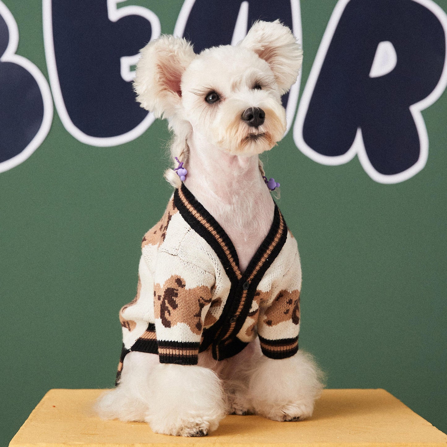 Dog Cat Sweater Preppy Style V-neck Striped Vest