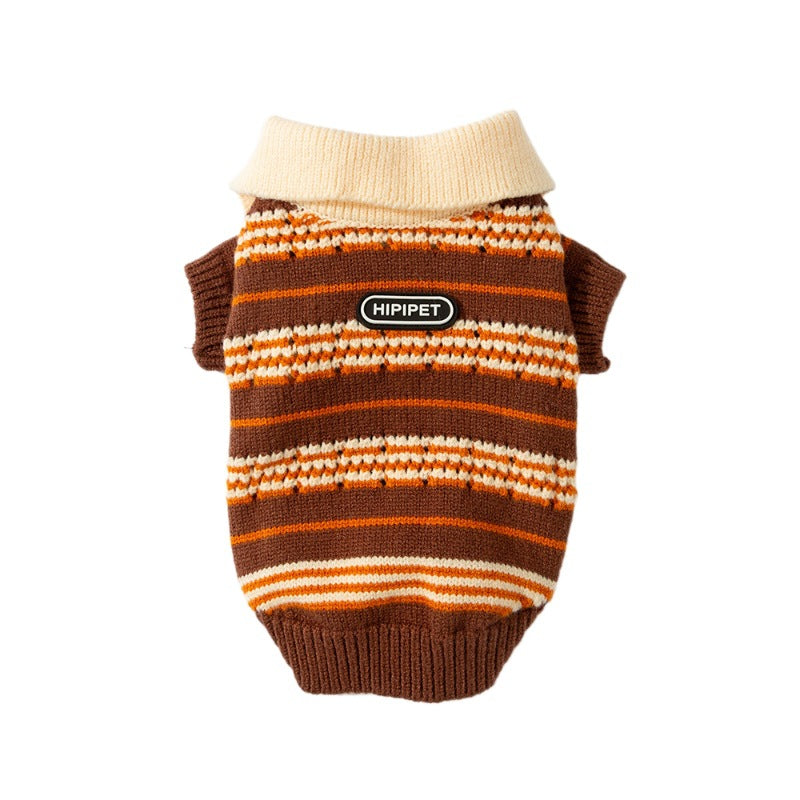 Sweaters Cold Weather Dog Striped Pullover Warm Knitted Pet