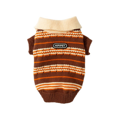 Sweaters Cold Weather Dog Striped Pullover Warm Knitted Pet