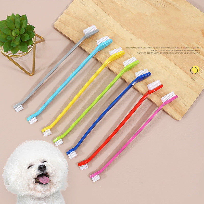 Pet Long Handle Double Head Toothbrush