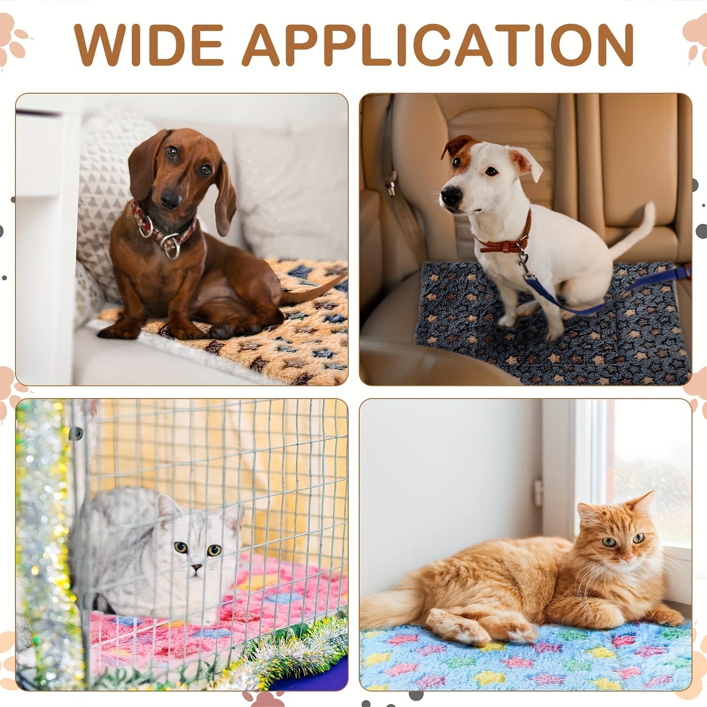 Pets Dog Bed Mat Crate Pad Soft Pet Bed Washable Crate Mat