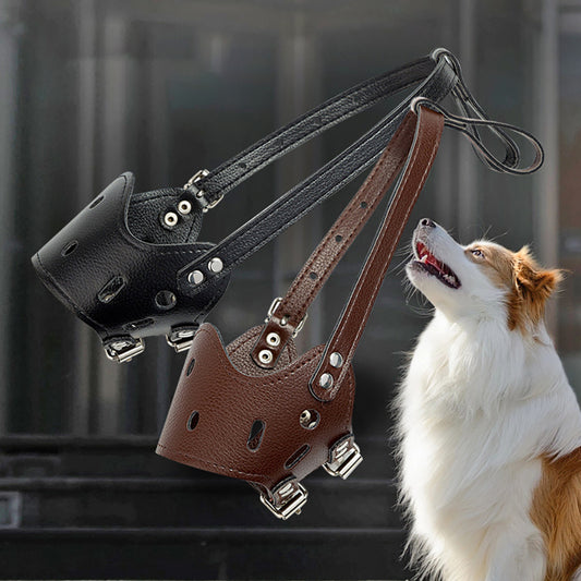 Dog Muzzle Leather, Comfort Secure Anti-Barking Muzzles