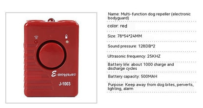 Ultrasonic Dog Dispeller Anti-dog Bite Personal Alarm Flashlight