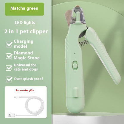 2 In 1 Pet Nail Clippers With Led Light Dog Cat Special