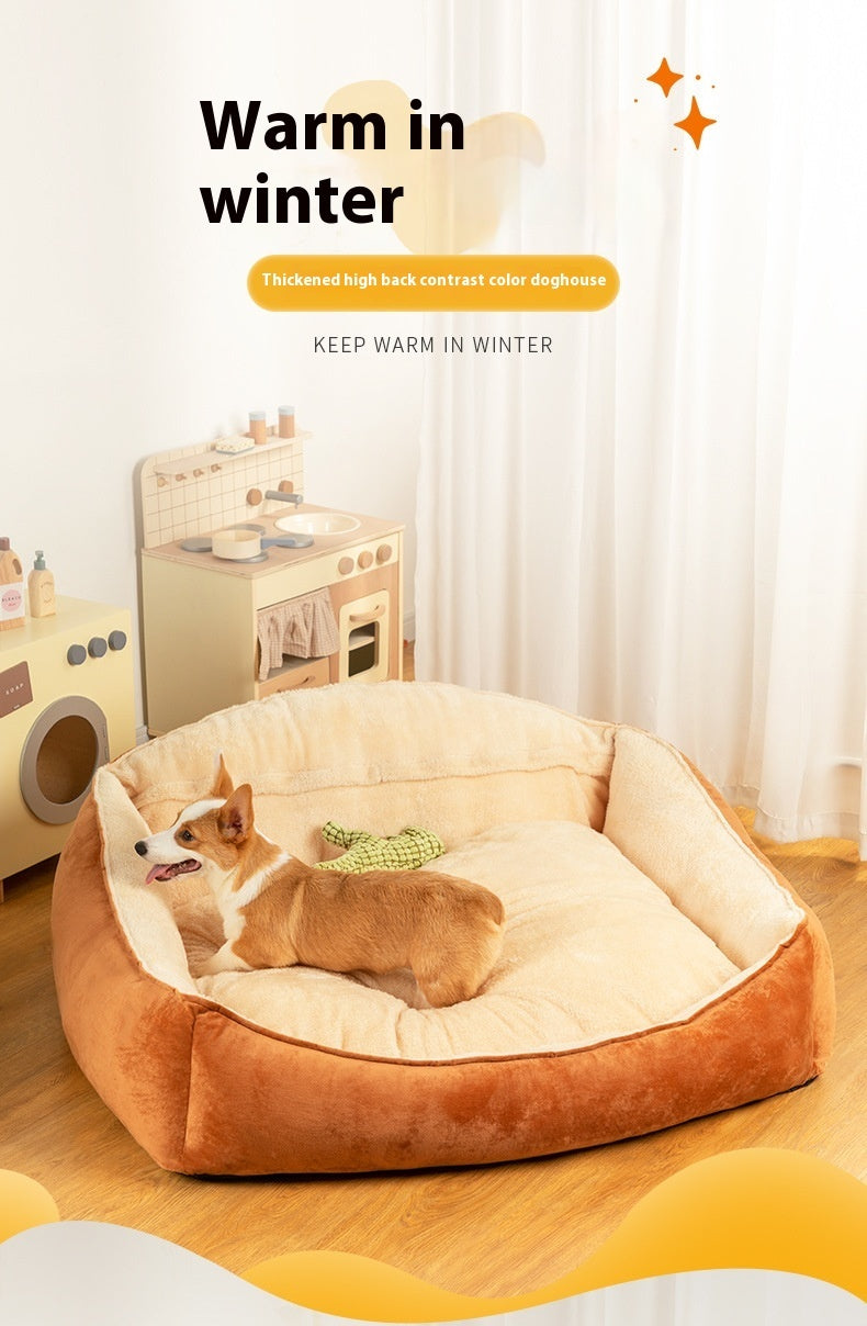 Kennel Large Dog Dog Bed Warm Winter Removable And Washable Mattress