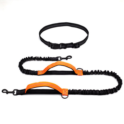 Multifunctional Running Reflective Double Telescopic Dog Leash