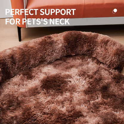 Dog Couch Bed Mat - Fluffy Plush Dog Sofa Bed With Blancket
