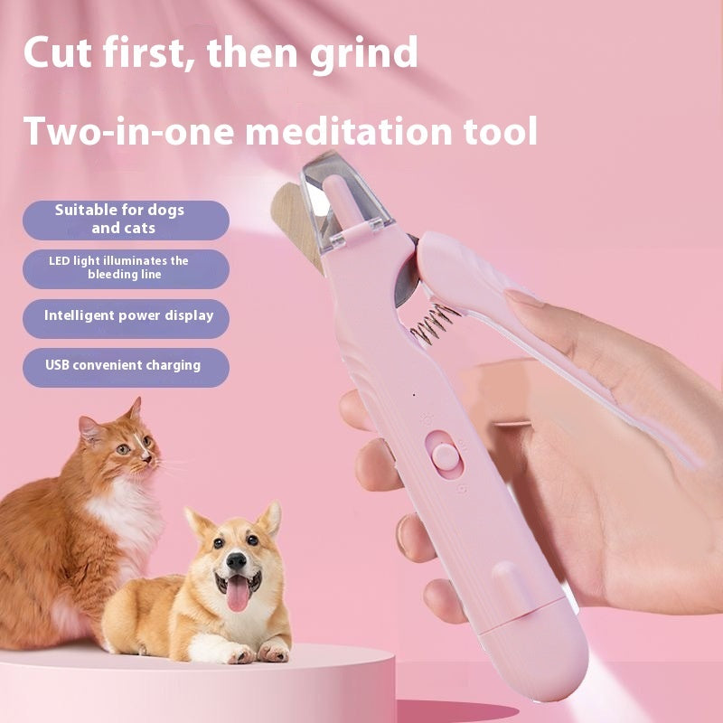 2 In 1 Pet Nail Clippers With Led Light Dog Cat Special