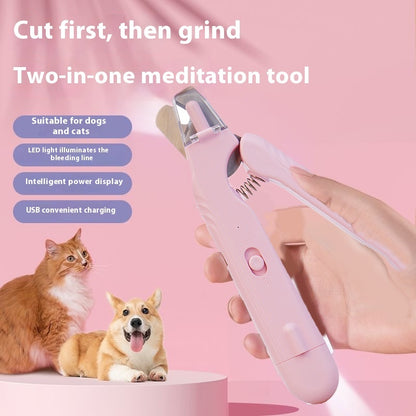 2 In 1 Pet Nail Clippers With Led Light Dog Cat Special