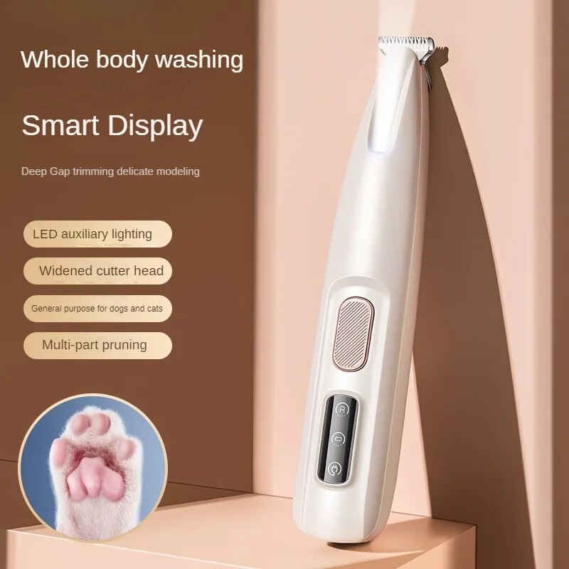 New Dog Paw Trimmer With LED Light Fully Pet Hair Trimmer