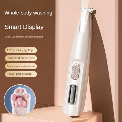 New Dog Paw Trimmer With LED Light Fully Pet Hair Trimmer