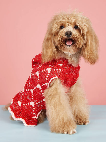 Small Dog Sweater Hoodies Dress Winter Knit Cute Clothing