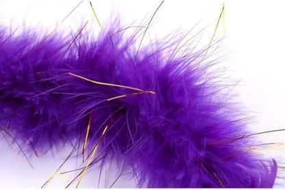 Purple Cat Teasing Stick Toy Interactive Stick Sparkly Feather Boa