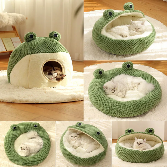 Pet Cat Dog Nest Little Frog Series Warm Plush Mat Pet House