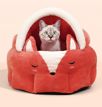 Funny Fox Shape Pet Cat Bed House Cozy Dog Cat Mat Bed Warm