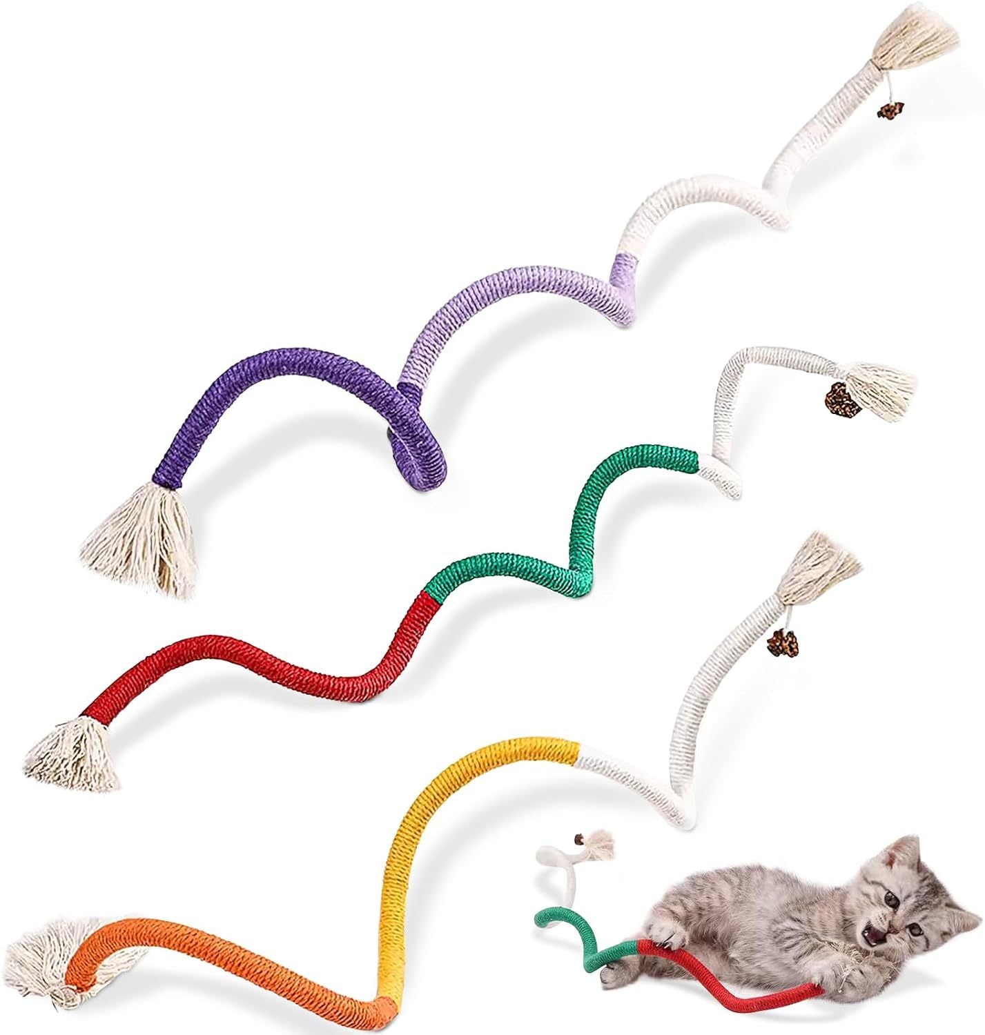 Cotton Rope Cat Toys For Indoor Cats Interactive Cat Rope