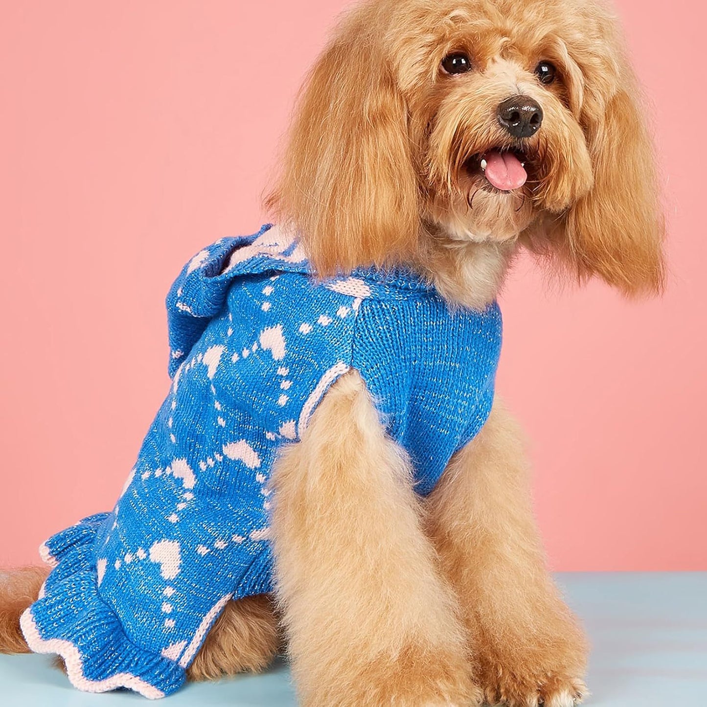 Small Dog Sweater Hoodies Dress Winter Knit Cute Clothing