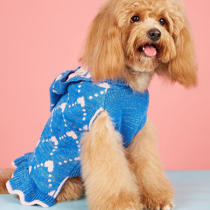 Small Dog Sweater Hoodies Dress Winter Knit Cute Clothing