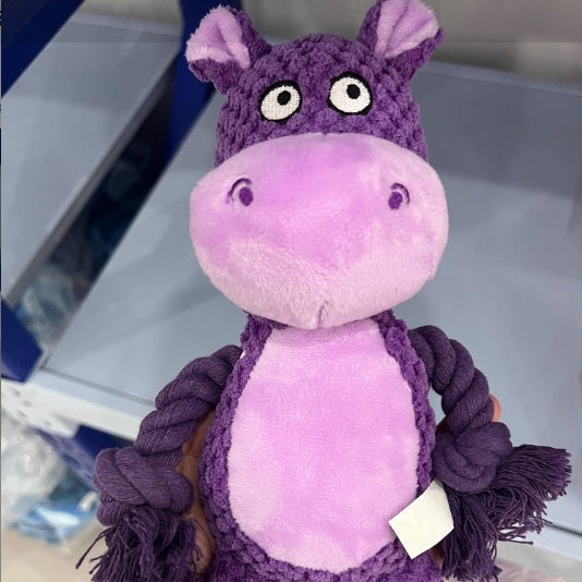 Pet Plush Sound Cotton Rope Toys Interactive Tug Of War