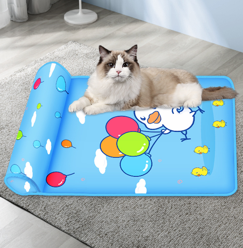 Summer Cooling Dog Mat With Pillow For Dog Cat Breathable Ice Pad