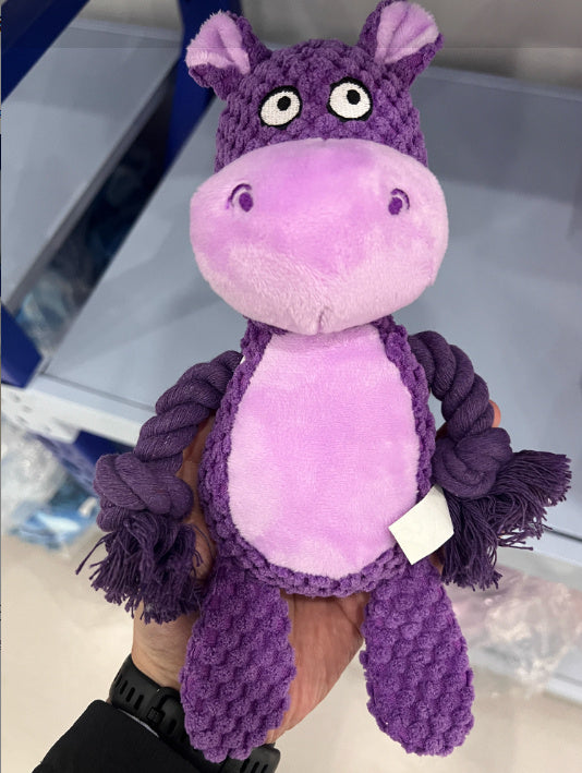 Pet Plush Sound Cotton Rope Toys Interactive Tug Of War