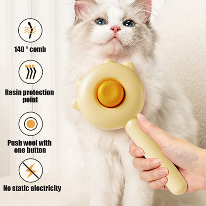 Pet Hair Cleaner Brush Cat Grooming Brush With Release Button