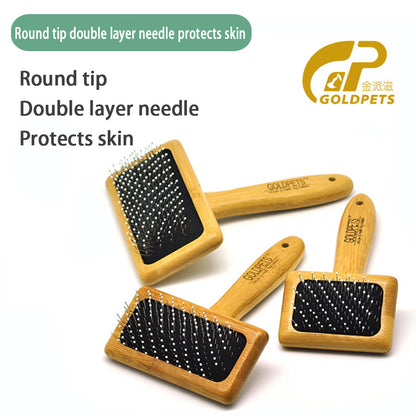 Goldpets Bamboo And Wood Air Cushion Needle Comb Long Hair