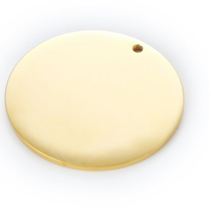 Stainless Steel Mirror Polished  Disc Round Dog Tag Charm Pendant