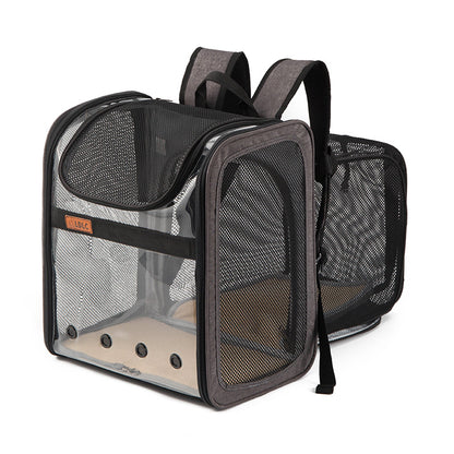 PVC Breathable Large Capacity Cat Carrying Space Capsule Cat Bag Portable Pet Dog Backpack Fold