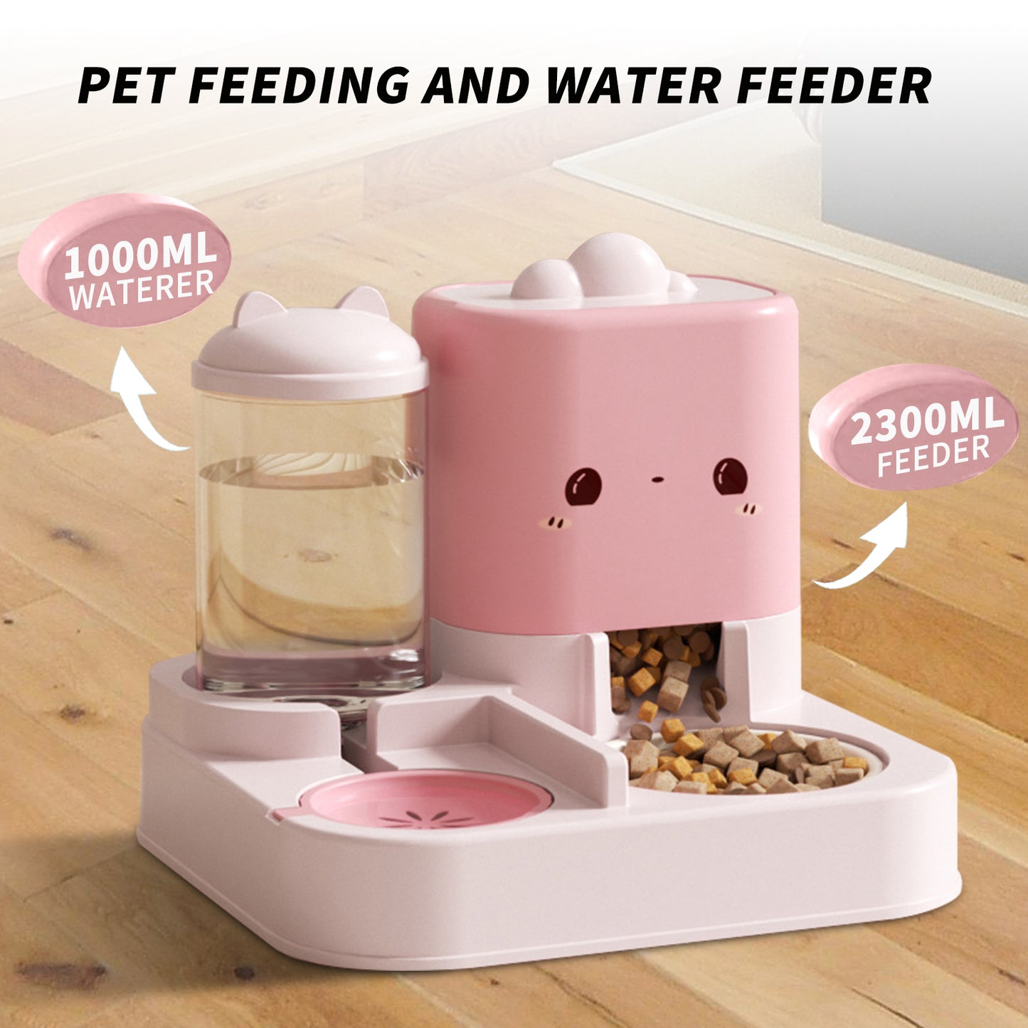 1 Piece Cartoon Cloud Cat Ear Feeding And Water Feeding Integrated