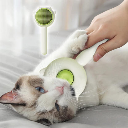 Pet Hair Cleaner Brush Cat Grooming Brush With Release Button