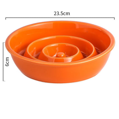 Ceramic Pet Bowl Delays Eating Protects Cervical Vertebra